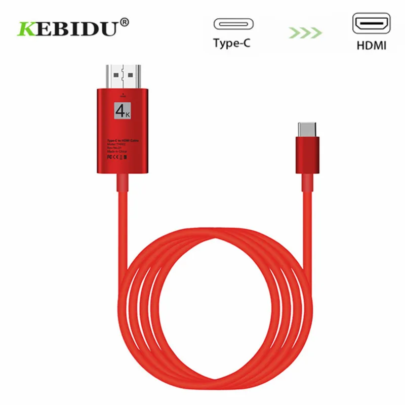 

KEBIDU Type c to HDMI Video Cable USB C USB 3.1 to HDMI Cable 4K@60Hz for Lenovo ThinkPad X1 2018 MacBook MacBook Pro samsung S8