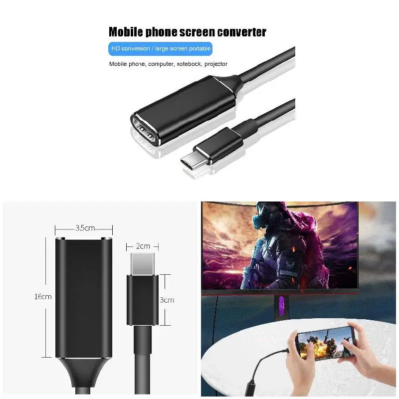 Тип-c к HDMI HD ТВ адаптер 4K конвертер портативный для ПК ноутбук планшет мобильный телефон XR649