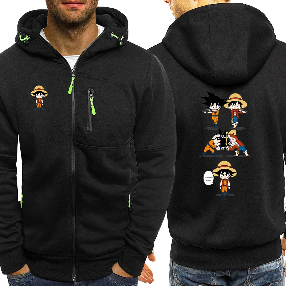 Сильнейшая обезьяна мультфильм мужская Толстовка Dragon Ball осень уличная куртка с длинным рукавом на молнии повседневное пальто толстовки спортивная одежда