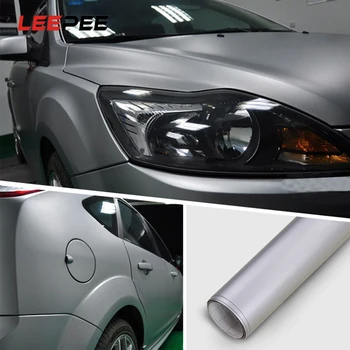 

LEEPEE Car Wrap Film Sheet Car Stickers and Decals Matte Black Silver Vinyl Car Wraps Decoration Vehicle Sticker Car-styling