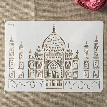

29cm A4 India Taj Mahal DIY Layering Stencils Wall Painting Scrapbook Coloring Embossing Album Decorative Template