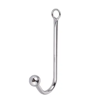 120g Stainless steel anal hook with beads hole metal butt plug anus fart putty slave Prostate Massager BDSM sex toy for men 6