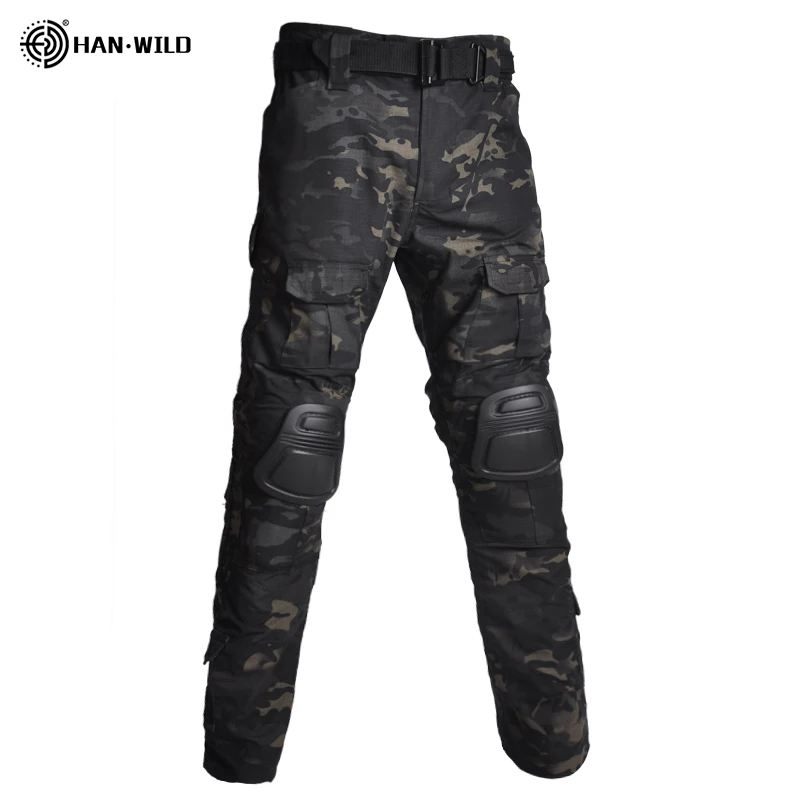 bk multicam pants Одежда для страйкбола, пейнтбола, военная форма для стрельбы, тактическая Боевая камуфляжная рубашка, брюки-карго, налокотники/наколенники, костюмы - Цвет: bk multicam pants