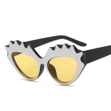 

Personality Cat Eye Sunglasses Women Punk Eyebrows Shaped Sunglass Luxury Brand Decorative Glasses Brown Eyewear Oculos De Sol