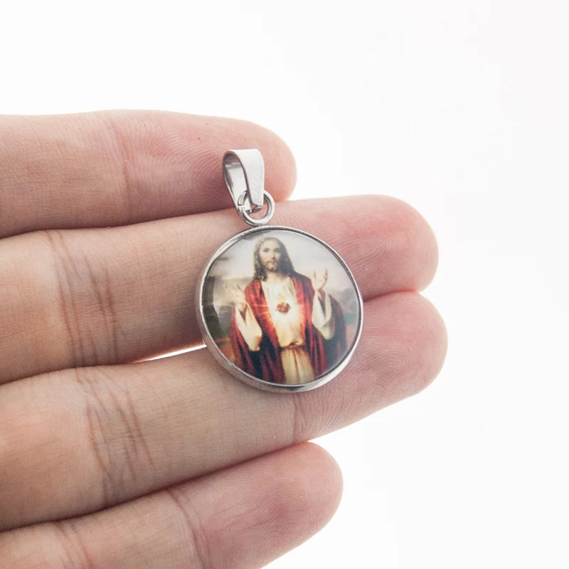 Risul virgen de guadalupe angle Our Lady Jesus San Benito молитва padrenuestro очаровательный Из Нержавеющей Стали Кулон