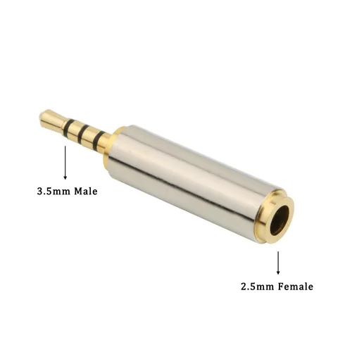 Gold 3.5mm to 2.5mm / 2.5 mm to 3.5 mm Female Audio Stereo Adapter Plug Converter Headphone Jack For Nokia Earphone Adapter