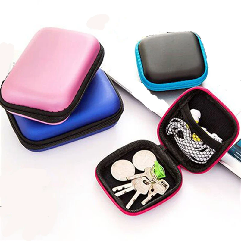 

Earphone Container Coin Headphone Protective Colorful Storage Box Organizer Headphone Case Travel Storage Bag For Earphone Cable