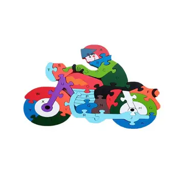 

Motorcycle Puzzle Toy 3D 26 English Alphanumeric Moto Puzzle Kids Early Educational Toy Three-dimensional Toy
