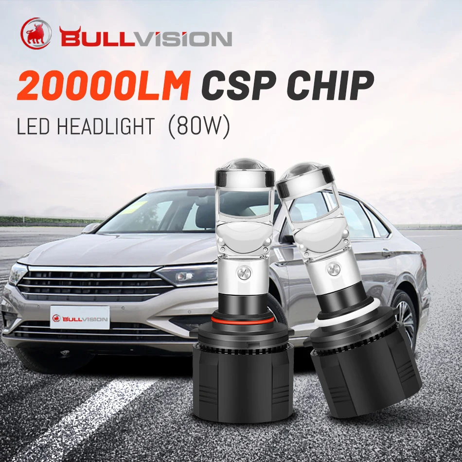 6000K H7 H4 Led с объективом головной светильник 20000lm супер 9005 9006 HB4 H11 автомобильная