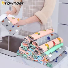 Toalha de limpeza do agregado familiar da absorção de água do pano limpo dos utensílios de mesa da impressão da anti graxa dos pces de microfibra 1/5/10 de limpeza da cozinha
