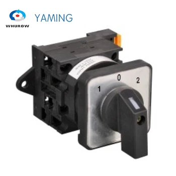 

Rotary Cam Switch DIN Rail Mounting 3 Position 2 Poles 690V 20A Selector Changeover Control Circuit Dual Power YMW42-20/2