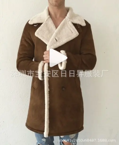 Новая зимняя фланелевая композитная замшевая теплая куртка чистого цвета для мужчин s стильная куртка блочная ветровка