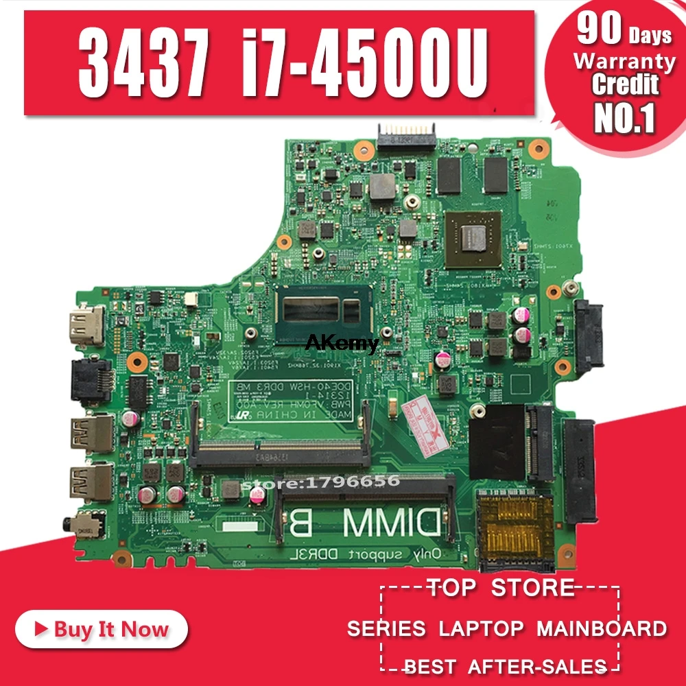 12307-2 ПРБ VKJ89 REV: A00 для DELL 5437 3437 ноутбук материнская плата Процессор i7 4500U GT740M 2G DDR3 тесты работы