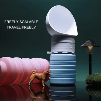 

Pets Go Out Outdoor Portable Drinking Water Accompanying Cup Drinker Water Bottle Blue Pet Water Dispenser Feeder