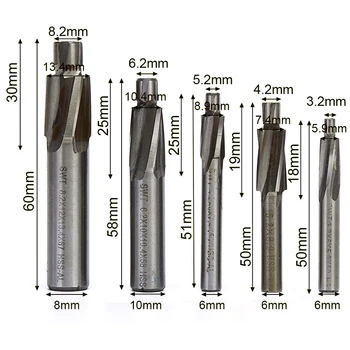 

New Hot 5pcs/Lot Countersink Cutter High Quality Materials Countersink Drill Bit Set M4 M5 M6 M7 M8