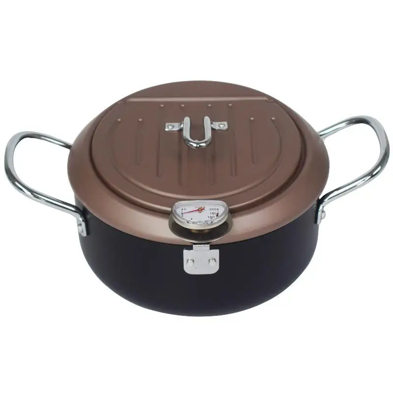 DishyKooker глубокая сковорода темпура сковорода для жарки контроль температуры инструмент для приготовления пищи 20 см кухонная утварь