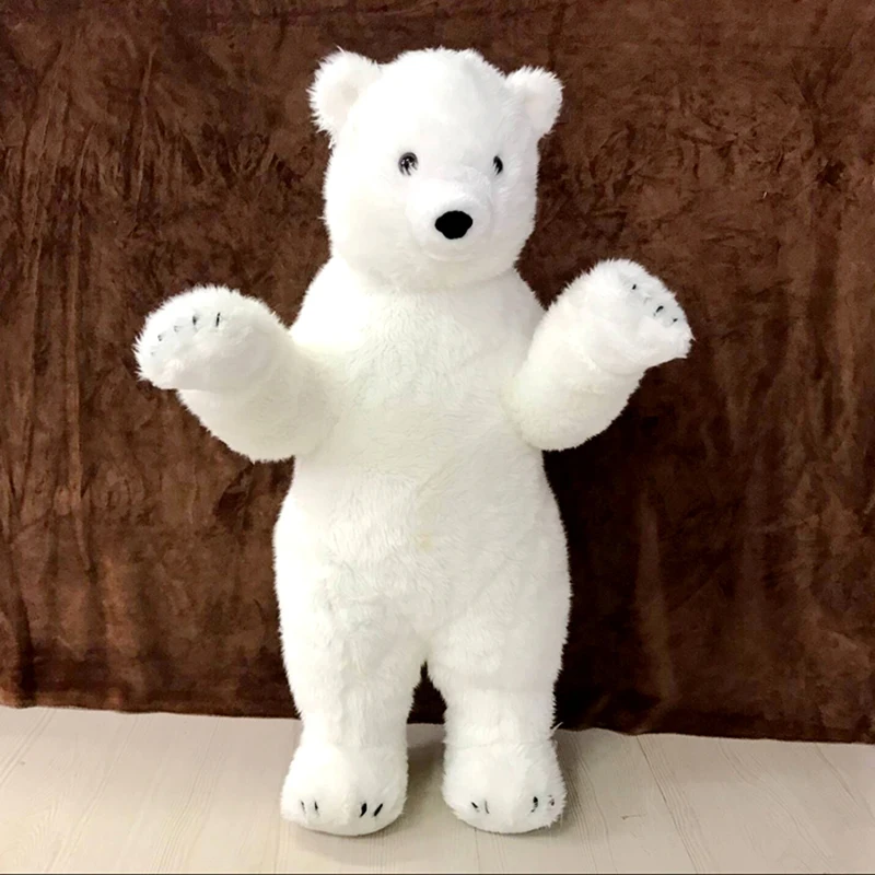 thumbnail image 1 of Nuevos animales de peluche realistas de oso polar de pie, 1 of 4