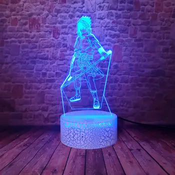 

Cool 3D Illusion LED Desk Nightlight Colorful Changing Kids Light Naruto Sasuke Anime Figure Model Toys