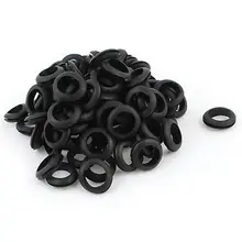 100 x Черный резиновый 18 мм кольцо с открытым отверстием двойной боковой кабельный провод втулка