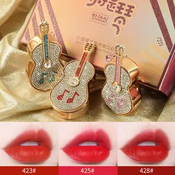 

3pcs/Set Elegant Diamond Violin Velvet Lipstick Waterproof Smooth Mist Lip Makeup Long Lasting Easy To Wear Silky Touch TSLM1