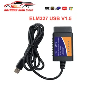 Escáner de código OBD2 USB ELM327 V1.5, Cable de diagnóstico de coche, compatible con los protocolos OBD2 ELM 327 USB V1.5, para sistema Windows 7, 8 XP