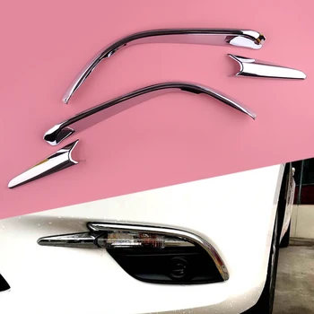 

1Set Exterior Chrome Front Fog Light Lamp Eyelid Eyebrow Trim Strip Molding Garnish Car ABS Fit For Mazda 3 Axela 2017 2018