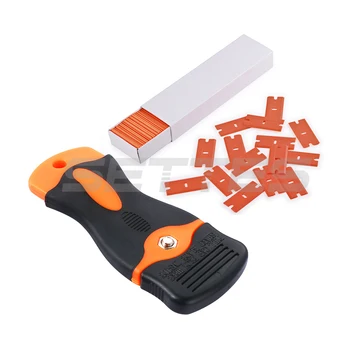 

100Pcs DIY Plastic Razor Blades and Razor Scraper Double Edged Sticker Removal Tool US