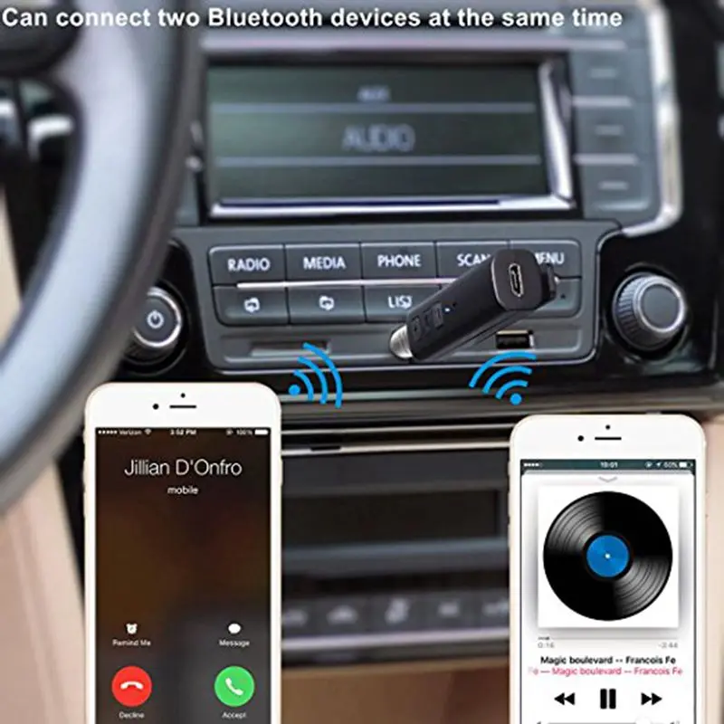 FFYY-Bluetooth приемник 4,1 Беспроводной аудио приемник адаптер для наушников с 3,5 мм AUX громкой связи для 8/7 Plus, Gala