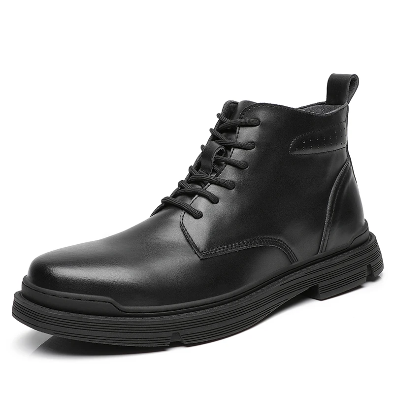 

Winter Men's Boots Leather Warm Leisure Shoes British Round Toe Ankle Boots Outdoor Casual Men Sneaker Leather now boots %62212