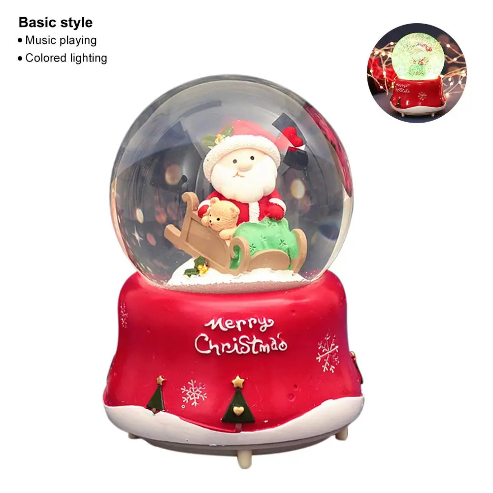 Рождество Снежный шар музыкальная шкатулка Санта-Клаус Экологически чистая вращающаяся музыкальная шкатулка для семьи друзей детей - Цвет: S