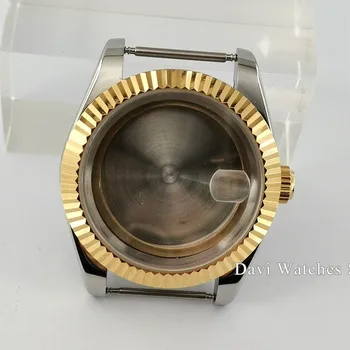 

Bliger Watch Case 39mm sapphire glass Silver gold plated Watch Case Watch Parts fit ETA 2836 DG2813 3804 Miyota 8215 821A