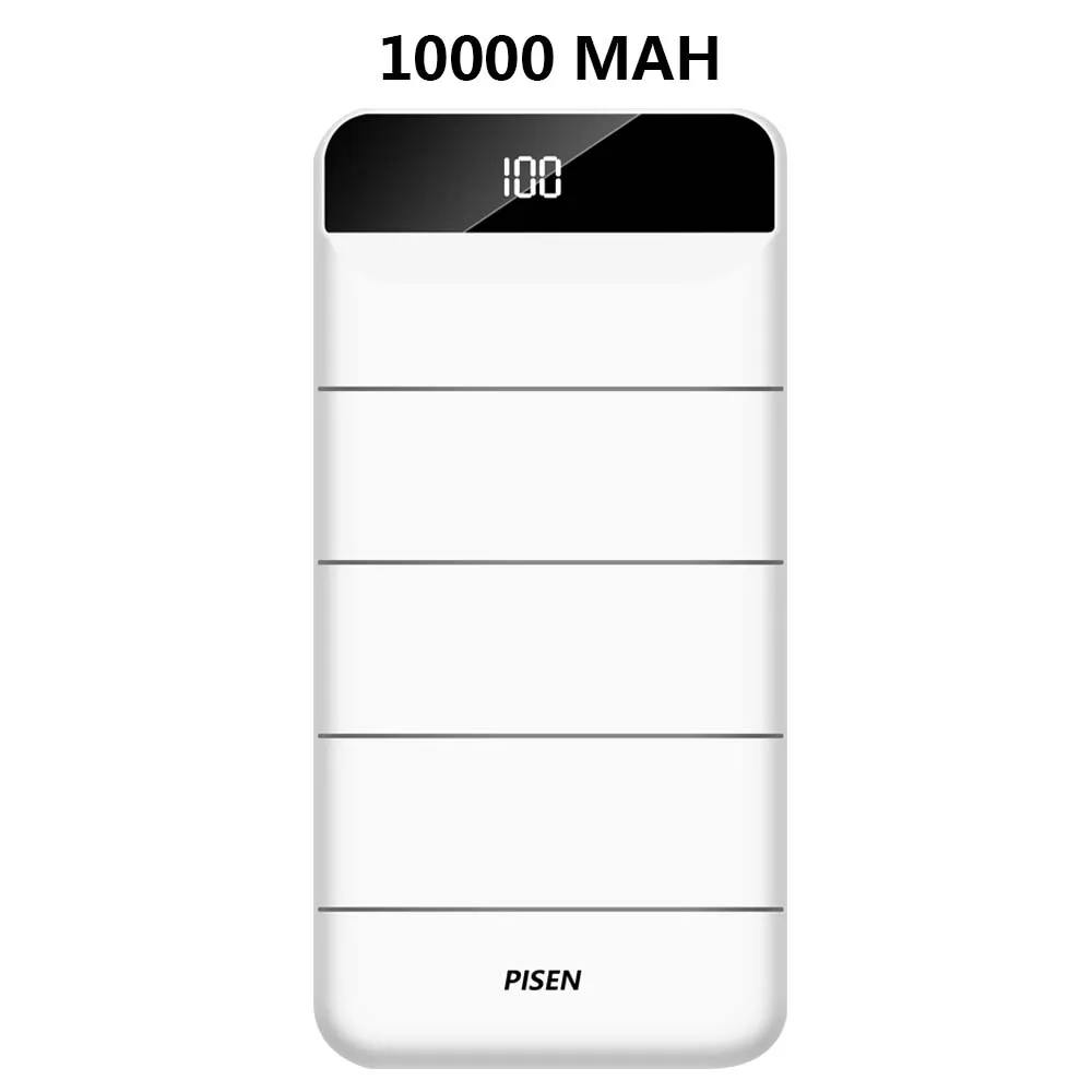 10000MAH PISEN внешний аккумулятор 10000 мАч светодиодный портативный зарядный внешний аккумулятор 20000 мАч портативное быстрое зарядное устройство USB повербанк для iPhone Xiaomi - Цвет: 10000MAH