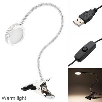 

3W 4 Modes Light Dimmable LED USB Clip Type Lamp Warm Light Student Eye Protection Desk Lamp Round Head with Metal Hose