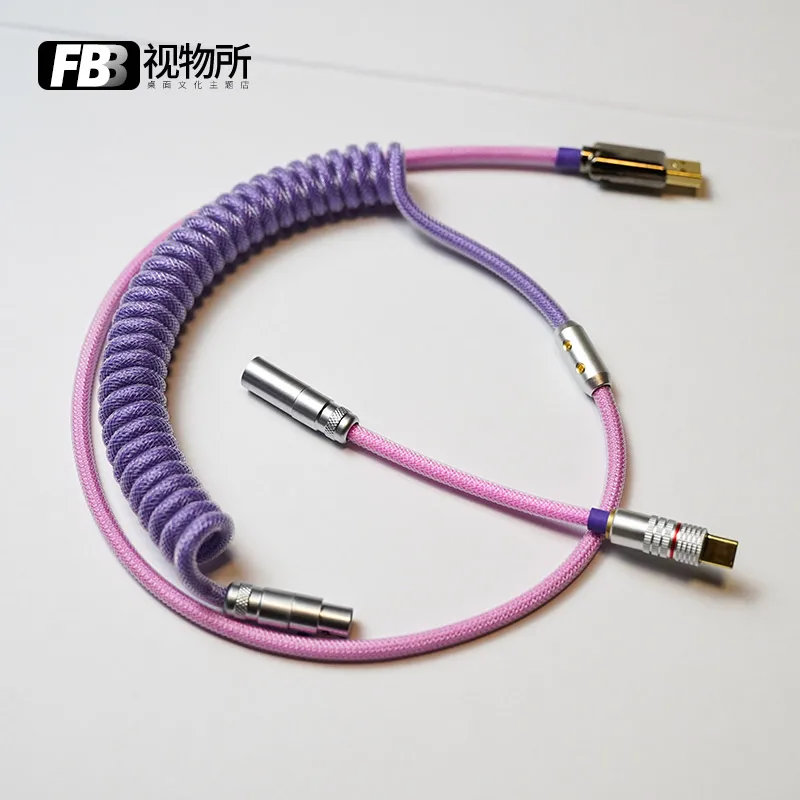 fbb-cables-hand-made-customized-hana-keycap-line-mechanical-keyboard-data-line-type-c-mini-mirco-to-usb-connector-purple-pink