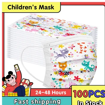 

50pcs Disposable Masks Dust-Proof Face Mask Children's Mask With Elastic Earloop Health Fast Shipping Covers Mouths Halloween