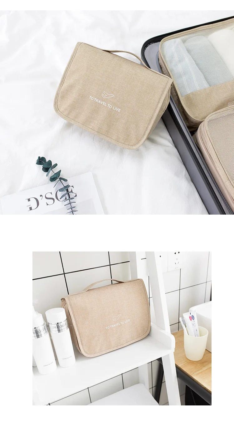 Hanging Travel Storage Zip Bag Cosmetic Luggage Organizer Makeup Bag Waterproof Toiletry Bags Women Men Travel Accessories Pouch