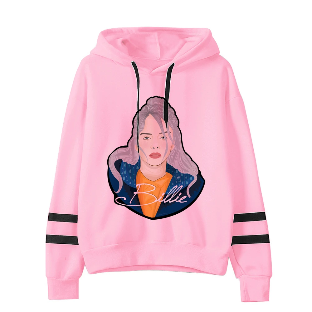 Kpop Billie Eilish худи для женщин Harajuku мода Ulzzang розовый принт толстовки Женская одежда Графический мультфильм Kawaii капюшон - Цвет: 21