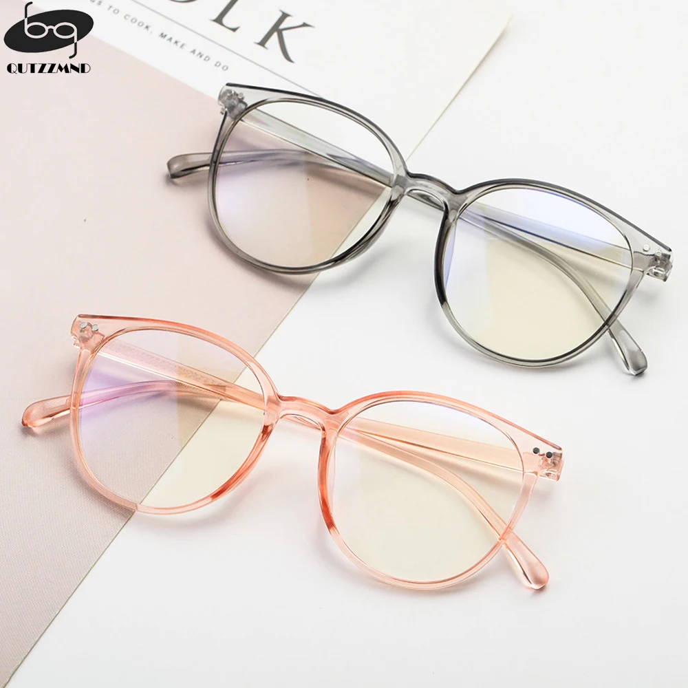 

Qutzzmnd Transparent Frame Anti Radiation Oversized Glasses Anti Blue Light Glasses Office Computer Goggles
