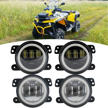 

For Jeep Wrangler 4 Inch Waterproof Fog Lights 30W DRL With Amber Led Car Fog Lamp For Jeep Wrangler JK TJ LJ Grand Cherokee