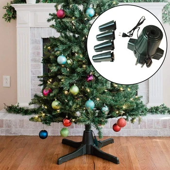 

2 Settings Accessories Decoration Electric Base Christmas Tree Stand Stable Home Portable 360 Degrees Rotating Holiday Office