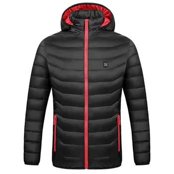 

Electric Heating Thick Winter Solid Thermal USB Rechargeable Casual Hooded Zipper Women Coat Daily Soft Pocket Warm