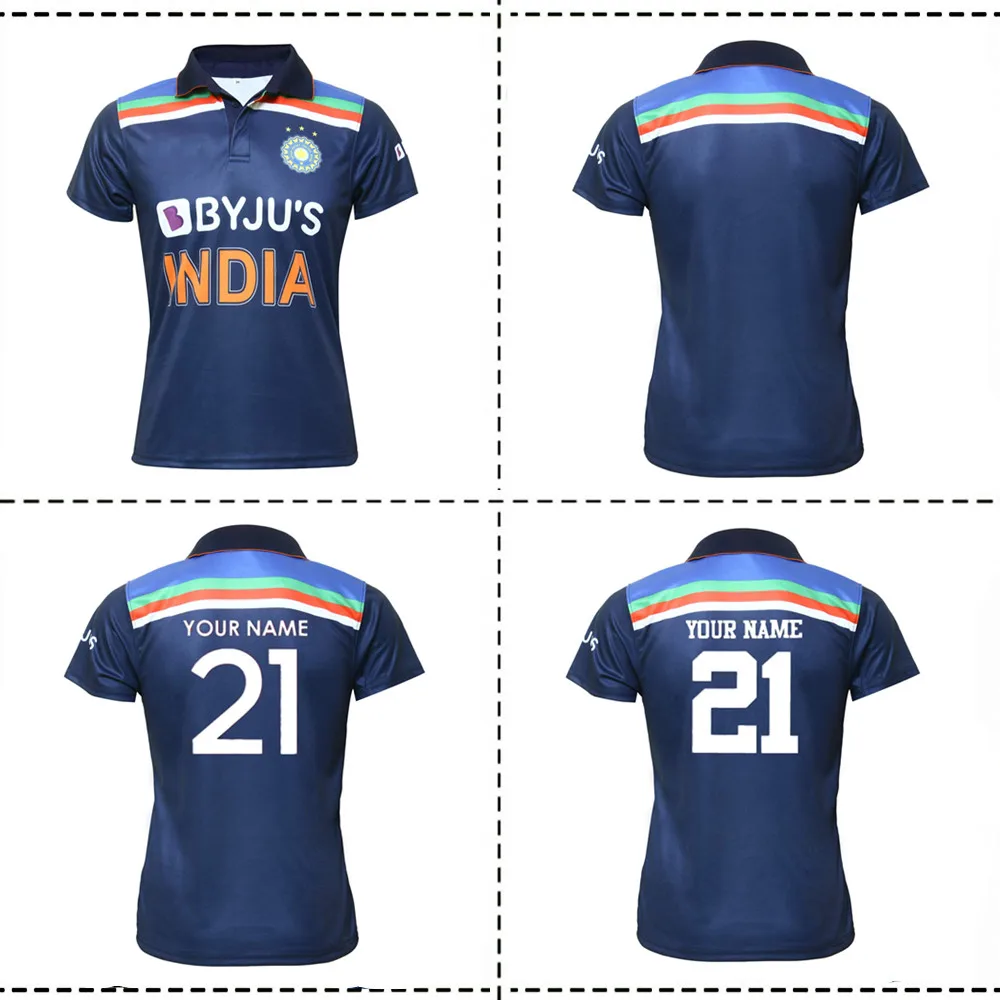 2021 INDIA HOME CRICKET JERSEY India Home/Away Rugby India Cricket Jersey size S XL 5XLRugby