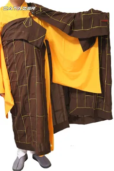 

Top Quality Kesa Buddhist Robe Shaolin Monk Kung Fu Uniform Meditation Gown Costumes