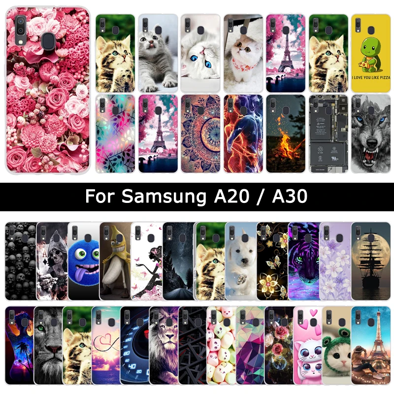 Роскошный чехол из ТПУ для Samsung Galaxy A20 A30 мягкий силиконовый с рисунком A 20 30 чехлы