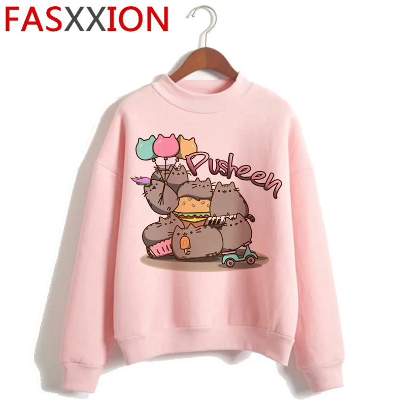 Pusheen Kawaii Harajuku корейский стиль толстовки для женщин Ullzang милый кот 90s Забавный мультфильм толстовка графическая мода толстовка женская - Цвет: H4442