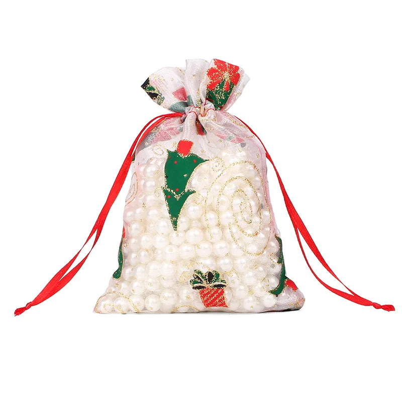 50/100 шт 10X15 13X18 см Цветной красный белый мешочек из органзы на Рождество марли элемент ювелирных изделий мешки упаковки холст из органзы подарочные пакеты 55