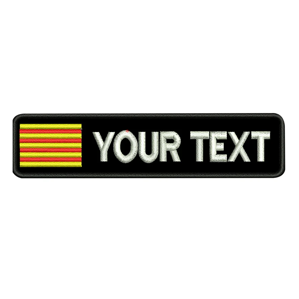 

Custom Catalonia name patches tags personalized iron on hook backing