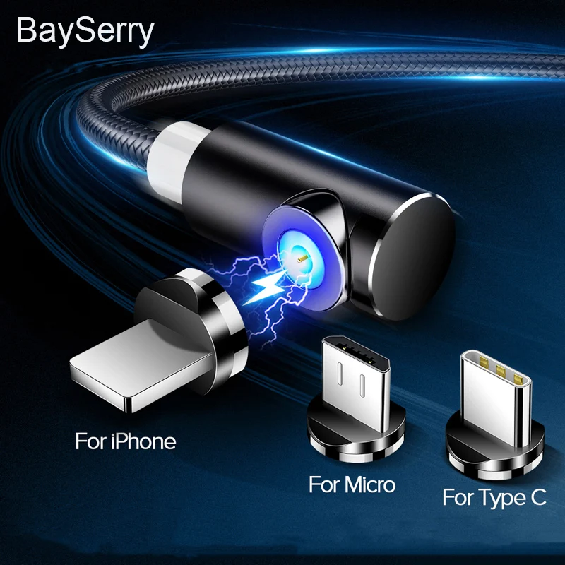Магнитный кабель BaySerry Micro usb Type C для быстрой зарядки зарядный USB iphone 11 Samsung S20 S10