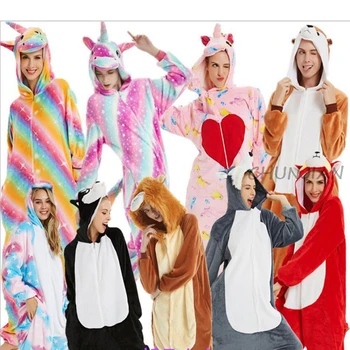 

Winter New Fleece Pajamas Children Family Matching Pajamas One Piece Unicorn Onesies for Girls Baby Boys Clothes Pyjamas Kids