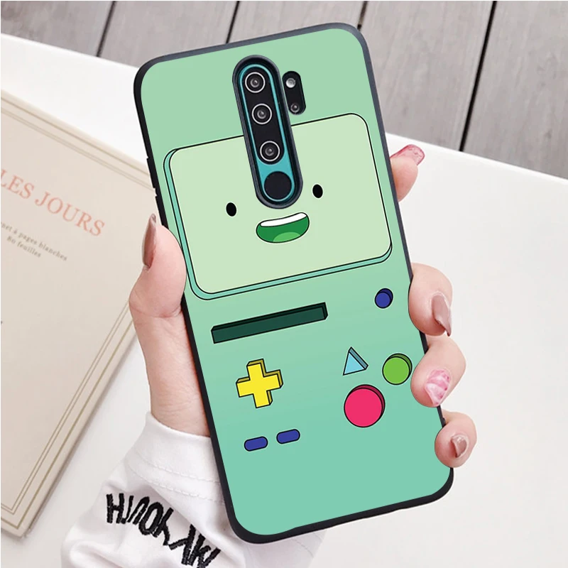 xiaomi leather case handle adventure time black Silicone Phone Case For Redmi note 9 8 7 Pro S 8T 7A Cover xiaomi leather case charging